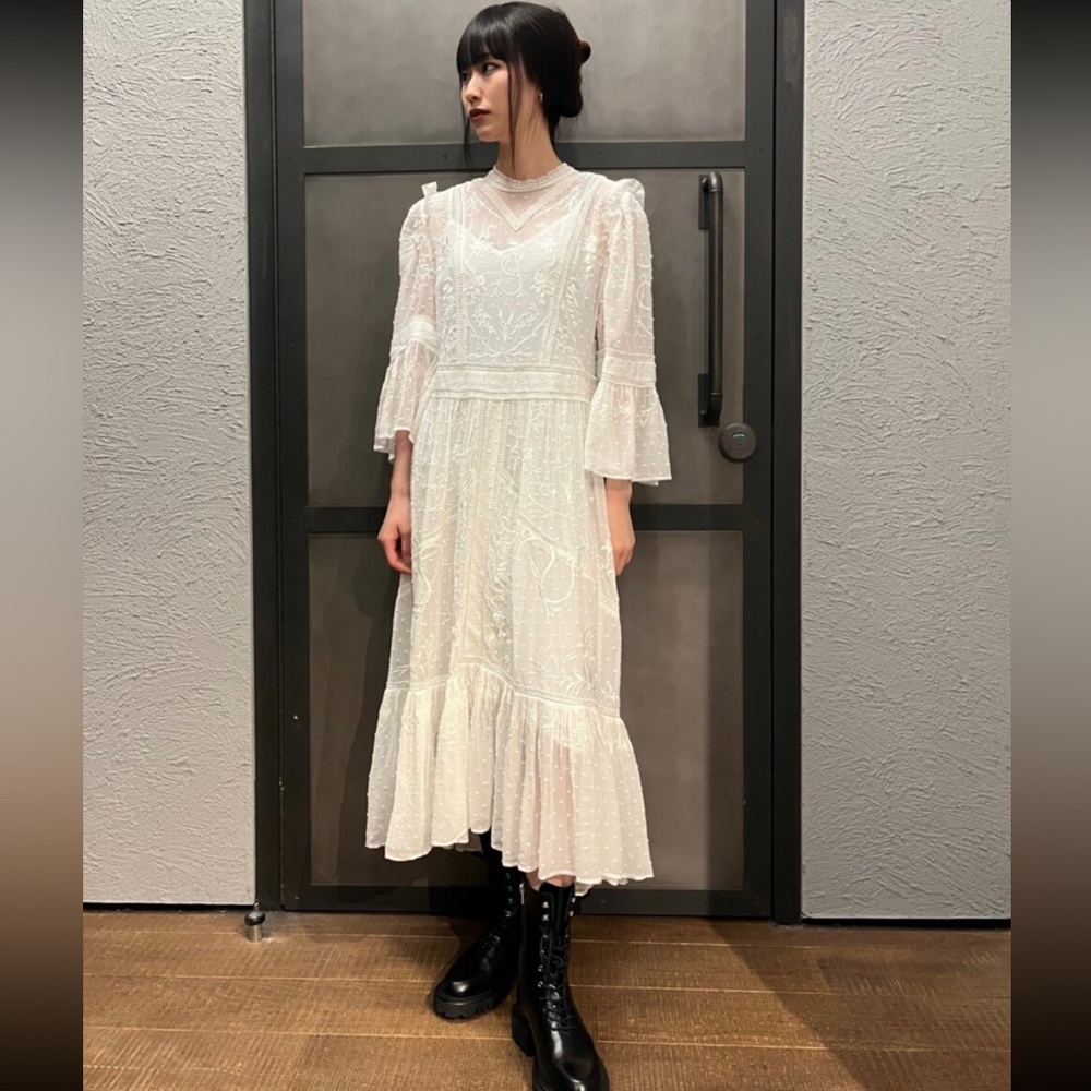 All Saints Emery Embroidered Dress